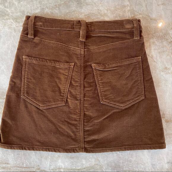 FRAME Le Mini Skirt Warm Tan Thin Corduroy 24 - Picture 8 of 10